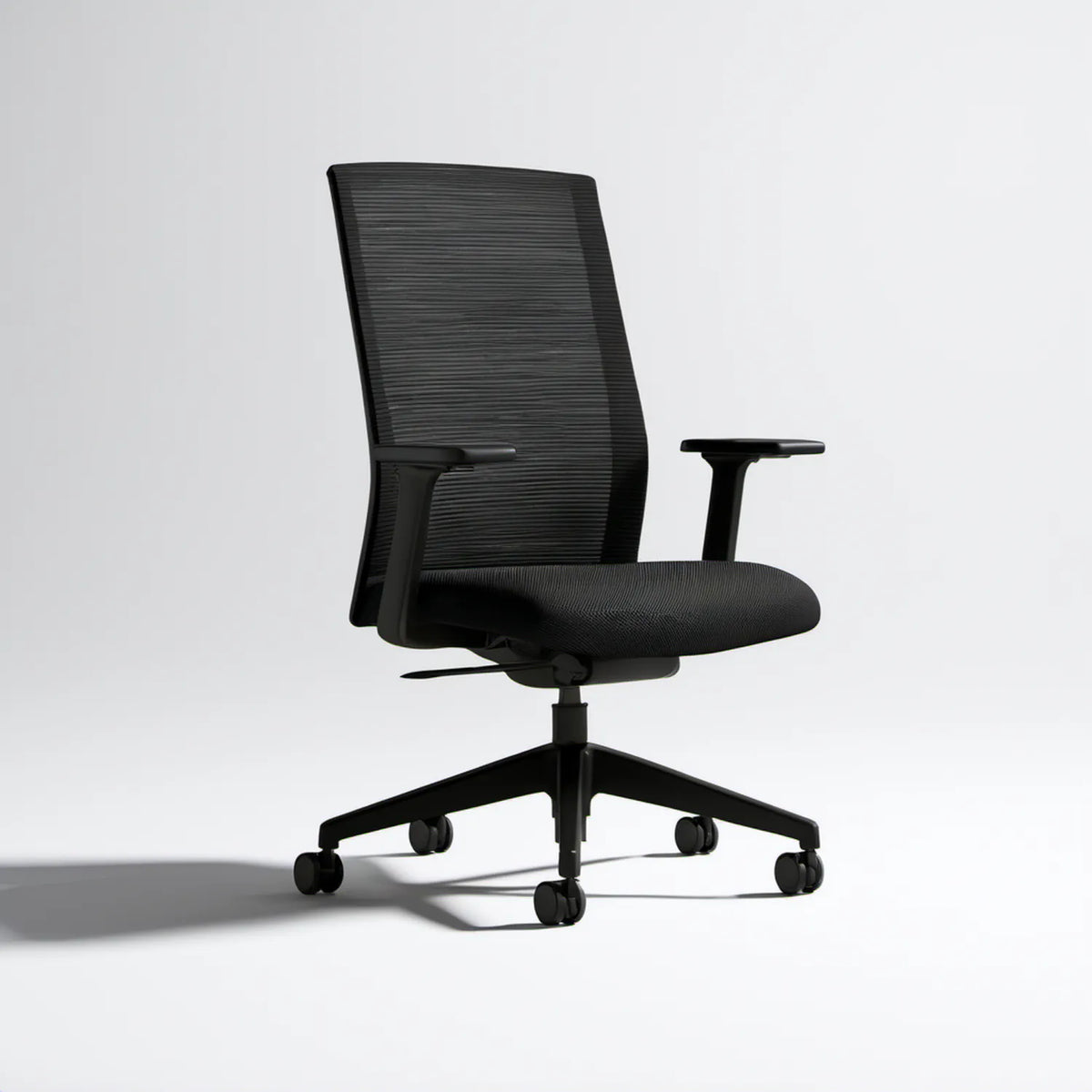Ergonomiczne obrotowe krzesło biurowe z wysokim oparciem z siatki, czarne, 65 x 65 x 115–125 cm