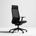 Czarny ergonomiczny fotel biurowy obrotowy z wysokim oparciem z siatki, 66 x 66 x 116–126 cm