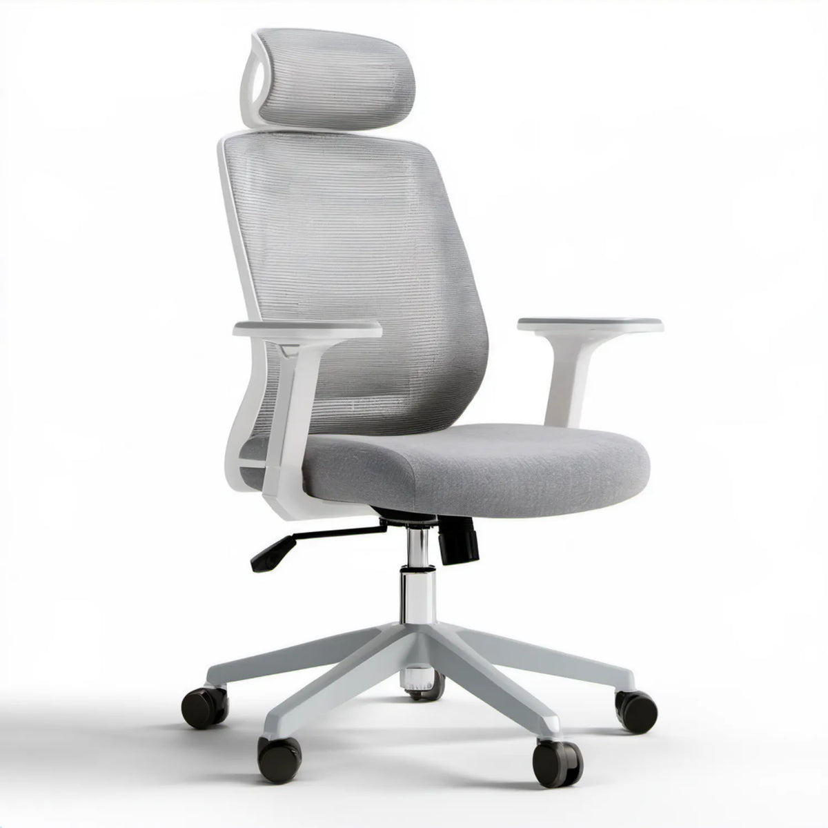 Ergonomiczne krzesło obrotowe z siatkowym oparciem, szare 60 x 60 x 116–126 cm