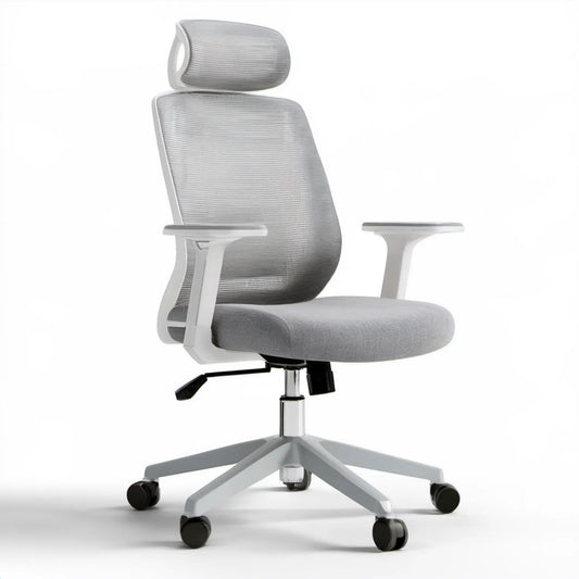 Ergonomiczne krzesło obrotowe z siatkowym oparciem, szare 60 x 60 x 116–126 cm